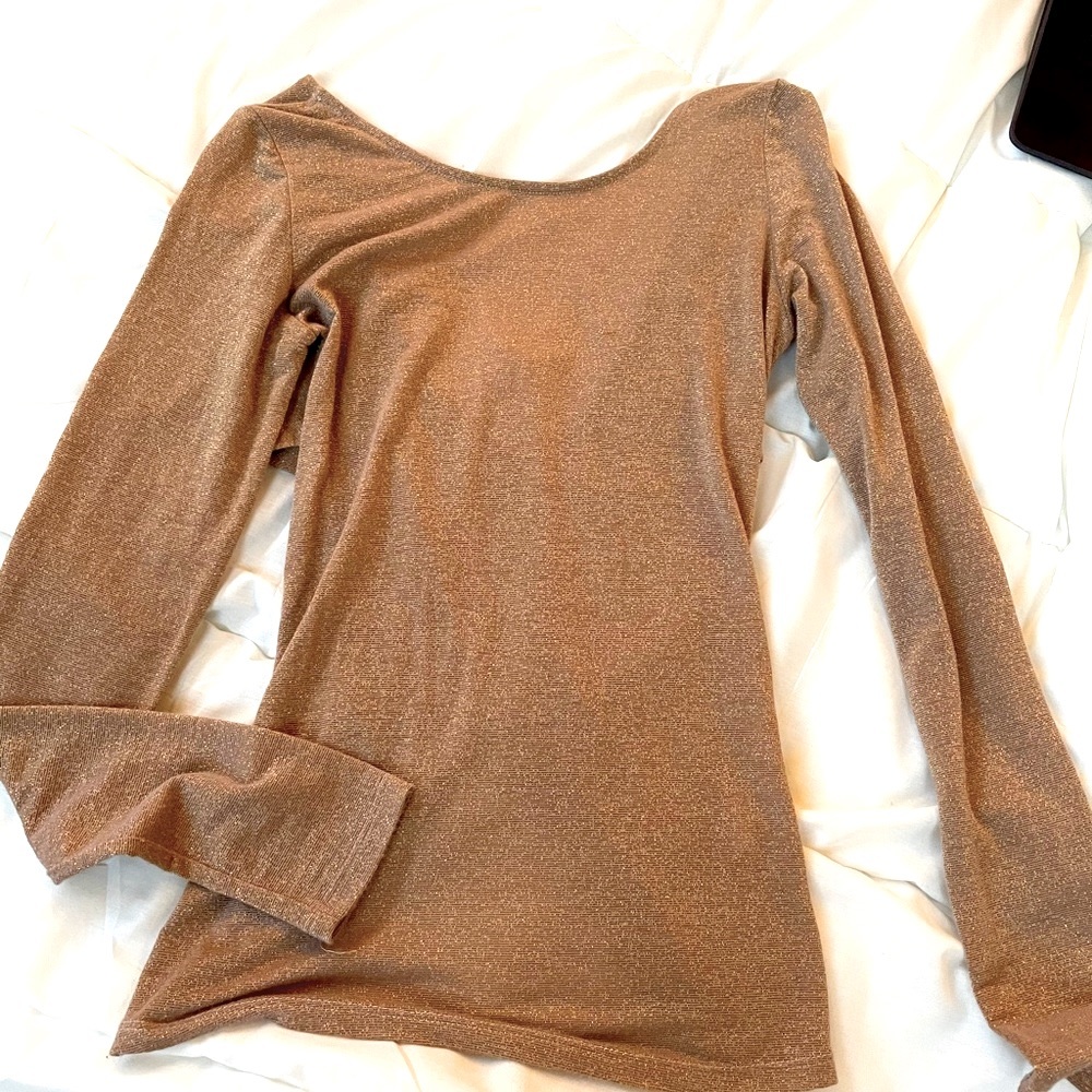 Akira gold long sleeve top